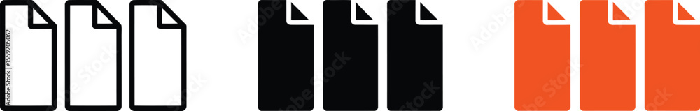 Poster three documents files papers sheets icons vector illustration resources for web design and developme