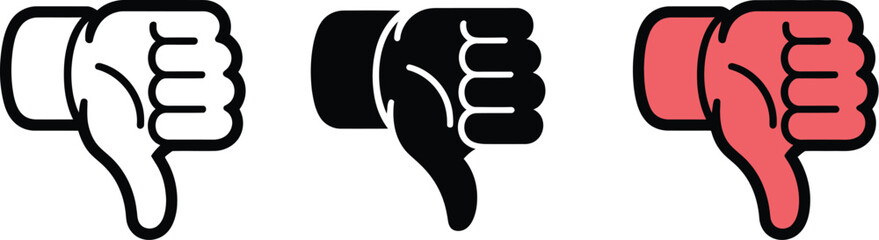 Fototapeta premium Thumbs down dislike icon vector illustration negative feedback symbol unlike button disapproval sign design editable vector illustration with png format