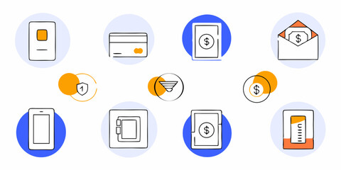 Set of outline icons related to business analysis, infographic, analytics. Editable stroke. Vector illustration