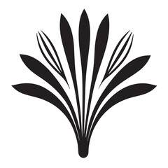 Abstract black fan shape with radiating curved lines on white background