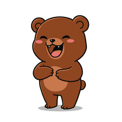 Fototapeta premium Hilarious Brown Bear Laughing Aloud Cartoon Vector Illustration