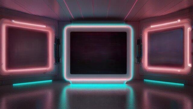 Pink Mint Sparkle Streaming Hub with Three Glowing Tablets and Soft Pastel Background