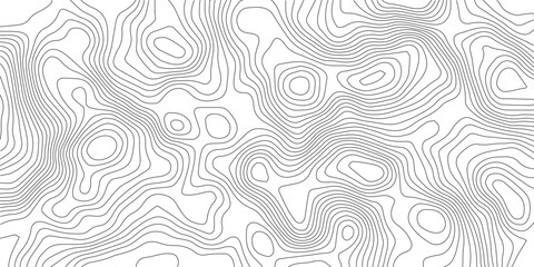 Black on white contours vector topography stylized height of the lines. The concept of a conditional geography scheme and the terrain path. Ultra wide size. Map on land vector terrain Illustration.
