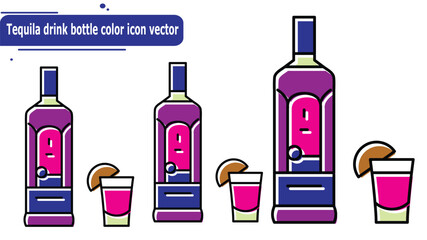 Tequila drink bottle color icon vector