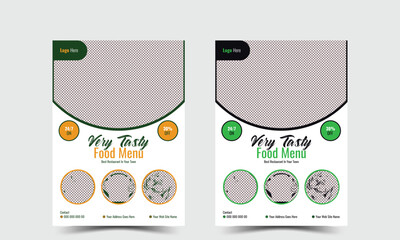Food Flyer A4 size Vector Template for Social Media Post or promotion. Modern restaurant food flyer design.