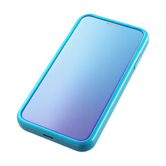 Blue smartphone isolated on transparent background