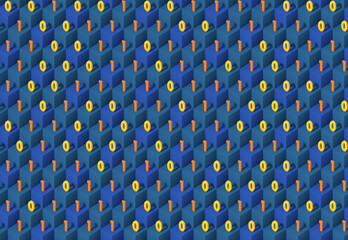 Abstract Repeating Binary Data Background
