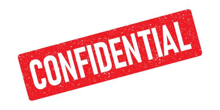 Confidential grunge rubber stamp red ink seal dusty grainy effect sign symbol top secret important information private classified restricted confidentiality security