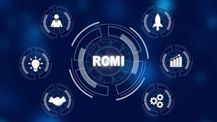 Robot Control Meta Language technology concept. RCML. a futuristic holographic advanced HUD circle platform Business, Technology network background concept. - Powered by Adobe