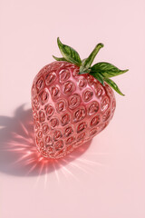 Lustrous Ruby Strawberry: Sweetness in Glass