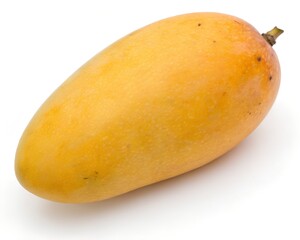 Single Whole Ripe Mango Fruit on White Background &ndash; Real Stick