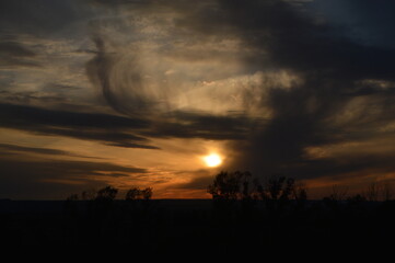 the sun is behind the dark clouds