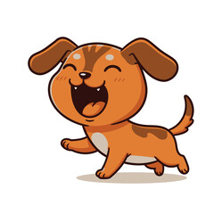 Obraz premium Laughing Cute Puppy Cartoon Head Vector 3