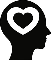 Meditation and Mental Growth Silhouette Icon