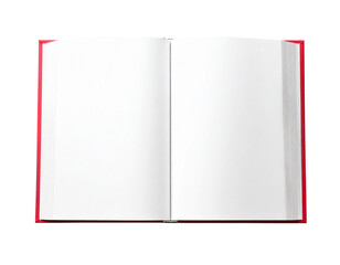 An open book with blank pages isolated on transparent background