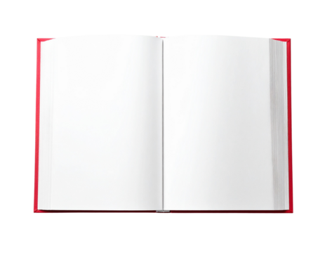 An open book with blank pages isolated on transparent background