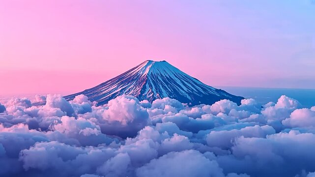 mt fuji and cherry blossoms