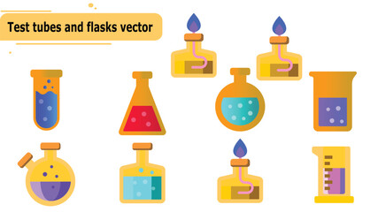 Test tubes and flasks vector