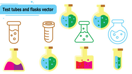 Test tubes and flasks vector