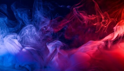 dramatic smoke and fog effect in intense red blue and purple colors vivid and intense abstract background or wallpaper