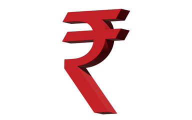 3D rupee symbol, png rupee symbol, vector rupee symbol in 3D