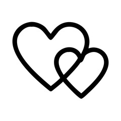 Interlocking hearts icon symbolizing love and connection in design  