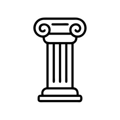 Outline of Greek-style column representing justice and law  