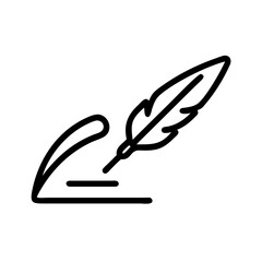 Quill pen writing on paper icon representing Human Rights Day and justice  