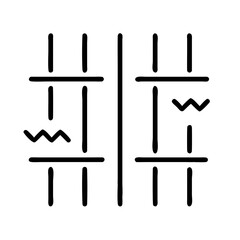 Icon of prison bars symbolizing justice and human rights concept  