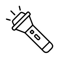 Flashlight icon with light beams representing justice theme  