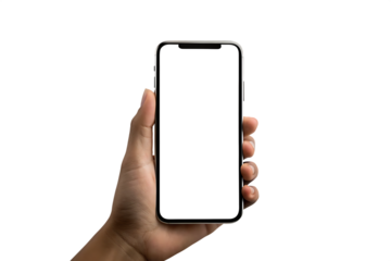 martphone handy cellphone mockup vorlage isolated on white background PNG ,AI GENERATED