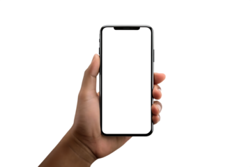 martphone handy cellphone mockup vorlage isolated on white background PNG ,AI GENERATED