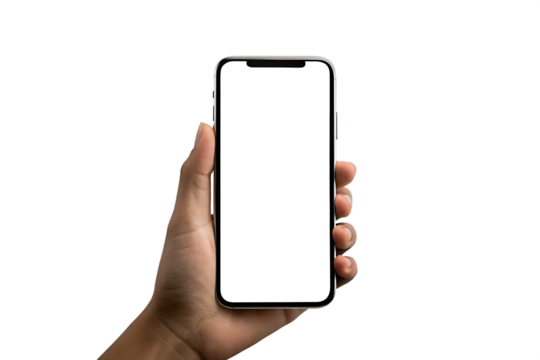 martphone handy cellphone mockup vorlage isolated on white background PNG ,AI GENERATED
