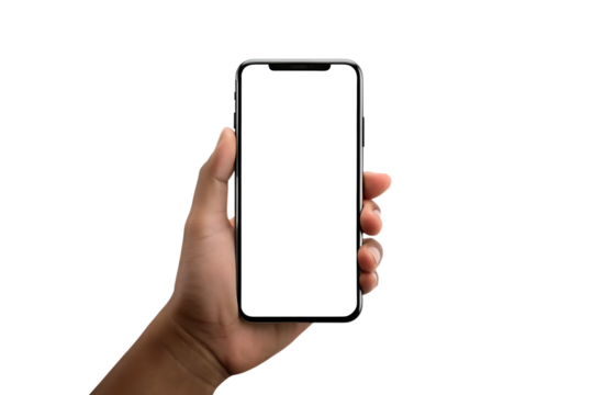 martphone handy cellphone mockup vorlage isolated on white background PNG ,AI GENERATED