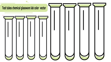 Test tubes chemical glassware lab color  vector