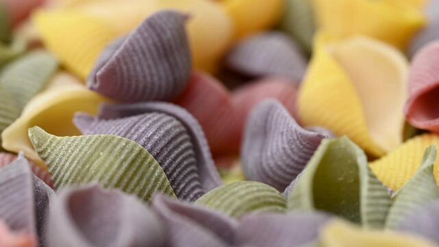 video colored pasta shells
