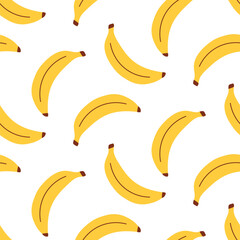 Banana cartoon fruits seamless pattern background