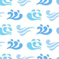Blue Ocean Waves Seamless Pattern Sea Ornament