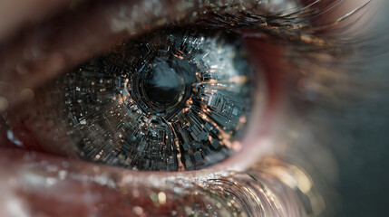 Generative AI image of Cybernetic Eye Close-up