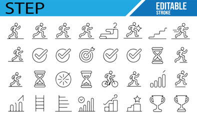 Step and Milestone Icons Collection for Goal Setting and Performance