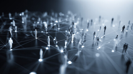 Interconnected nodes symbolizing an efficient digital recruitment network for talent acquisition and workforce management Showcasing the optimization of human resources in a modern corporate setting 