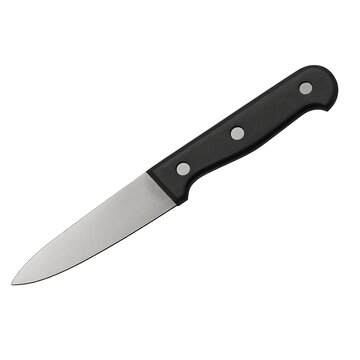 Unique Black-Handled Chef Knife Isolated PNG