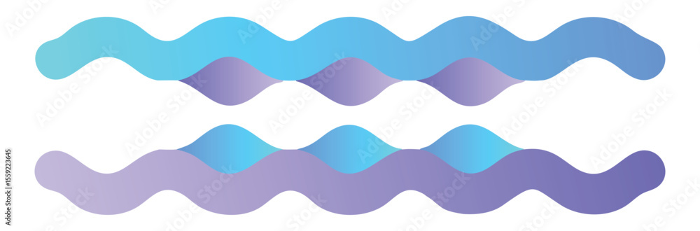 Poster vector art of abstract background with smooth colorful waves isolated on white background.