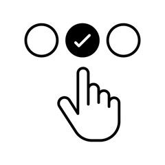 Click icon. Selecting or clicking. Decision concept symbol