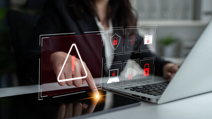 Cybersecurity threat focuses on cybersecurity, threat, and data breach with strong emphasis on...