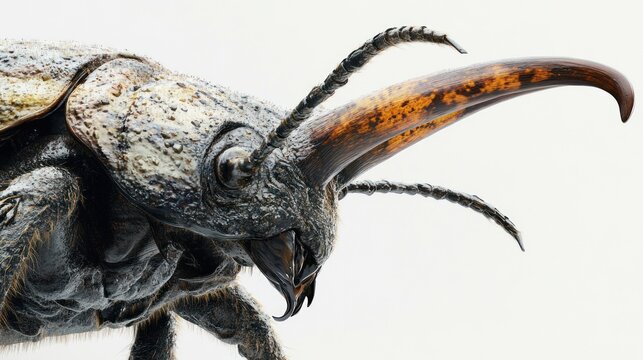 Close-up of a beetle's head and pronotum