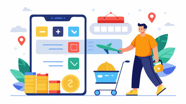 App shows categories rent savings travel perso