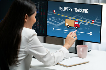 Delivery tracking system for e-commerce and brisk online business to timely goods transportation...