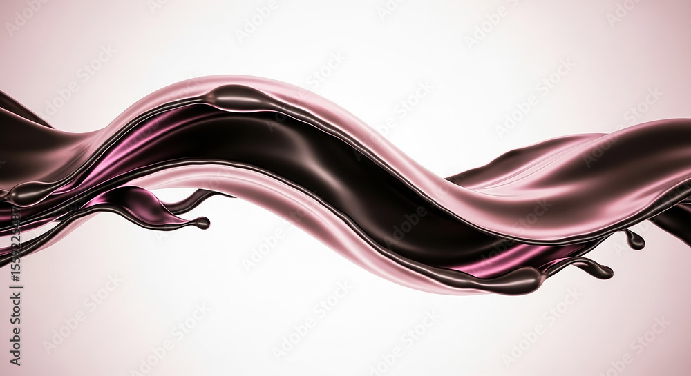 Aufkleber Splashing wave of pink and brown liquid creating a dynamic abstract design