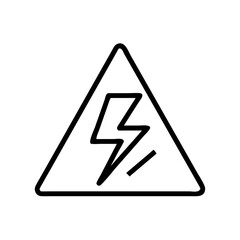 Lightning warning icon in triangle shape, concept of icon, vector, insurance  